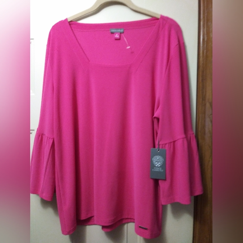 Vince Camuto Hot Pink Bell Sleeve Top